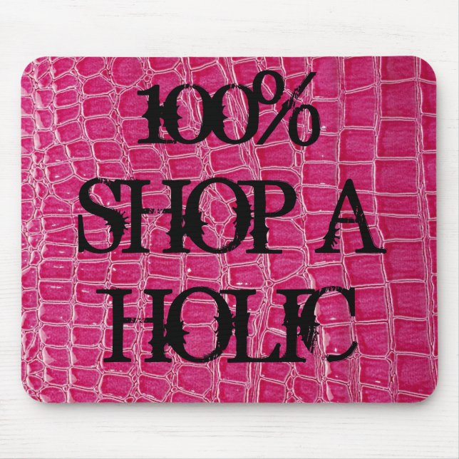 Hot Pink Croc Crocodile Skin Personalised Mousepad (Front)