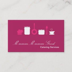 Hot Pink Culinary Food Catering Business Card