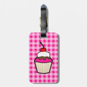Hot Pink Cupcake Luggage Tag