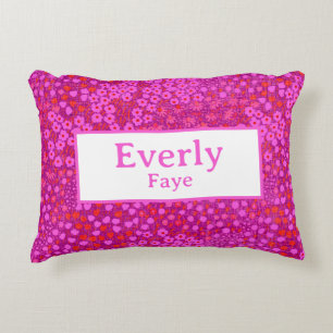 Hot Pink Custom Baby Girl Name Nursery Decor Decorative Cushion