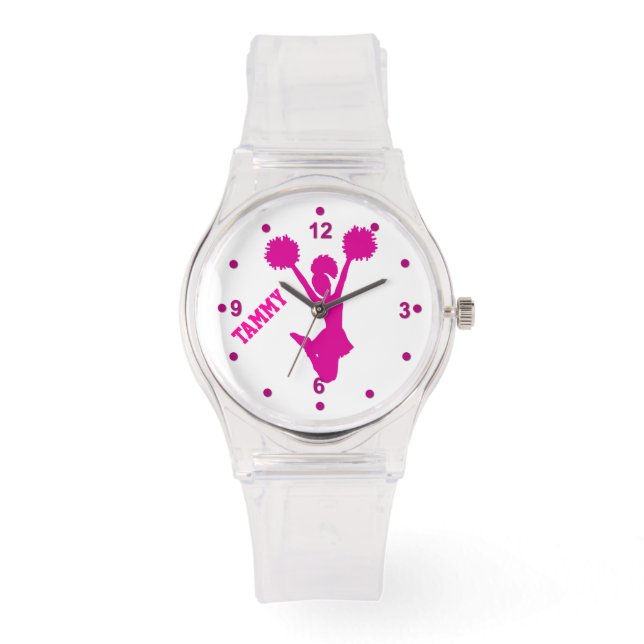 Hot Pink Custom Cheerleader's Watch (Front)
