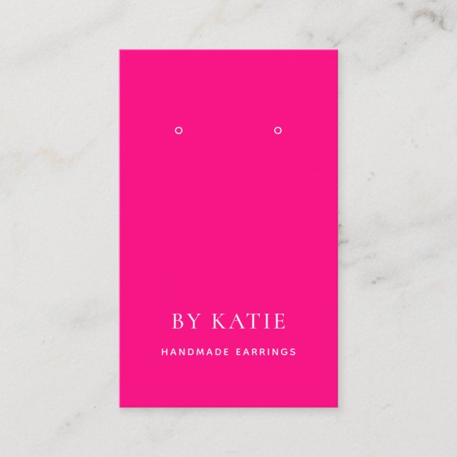 Hot Pink Custom Earring Display Card (Front)