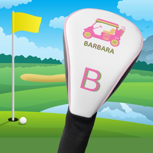 Hot Pink Custom Golf Cart Monogram Name     Golf Head Cover (Creator Uploaded)