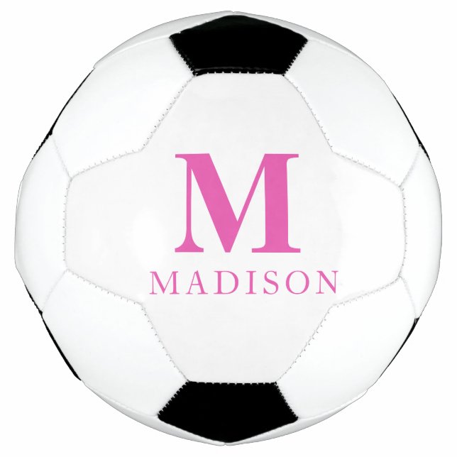 Hot Pink Custom Monogram Name Football (Front)