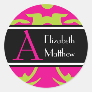 Hot Pink Customise Last and First Name Sticker