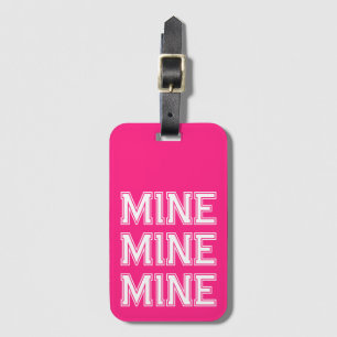 Hot Pink Cute Mine Funny Luggage Tag