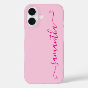 Hot Pink Cute Signature iPhone 16 Case