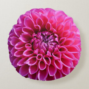 Hot Pink Dahlia Flower Throw Pillow
