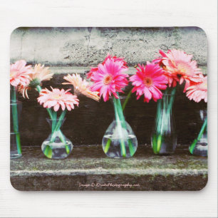 Hot Pink Daisies in Vases Mouse Mat