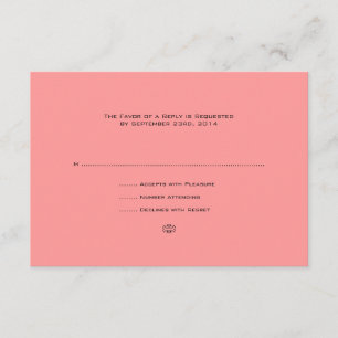 Hot Pink Daisies in Vases Wedding RSVP Card