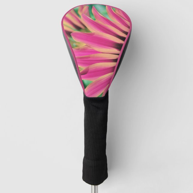 Hot Pink Daisy Petals Golf Head Cover (Front)