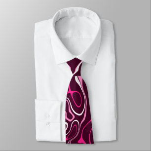 Hot pink damascus abstract swirls cool pattern tie