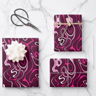 Hot pink damascus abstract swirls cool pattern wrapping paper sheet