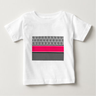 hot pink damask baby T-Shirt