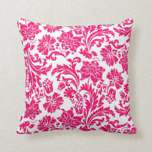 Hot Pink Damask Cushion