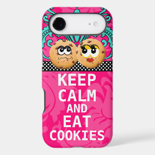 Hot Pink Damask KEEP CALM AND Eat Cookies