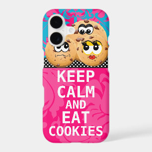 Hot Pink Damask KEEP CALM AND Eat Cookies