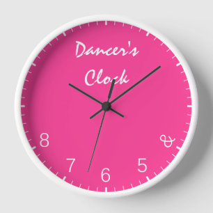 Hot Pink Dancers Clock - Funny Dancing Dance Humou