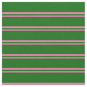 Hot Pink & Dark Green Coloured Lines Fabric