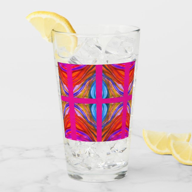 Hot Pink Desert Inspirations drinking glass (Front Ice)