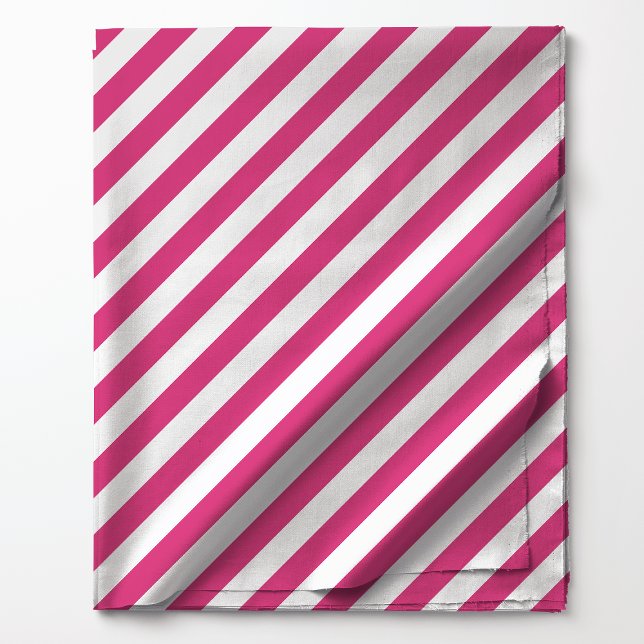 Hot Pink Diagonal Stripes Pattern Fabric (Creator Uploaded)
