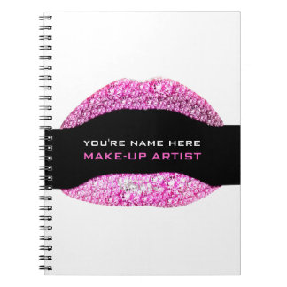 Hot Pink Diamond Bling Make-Up Artist 80 Page Notebook