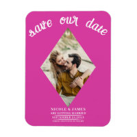 Hot Pink Diamond Photo Wedding Save the Date