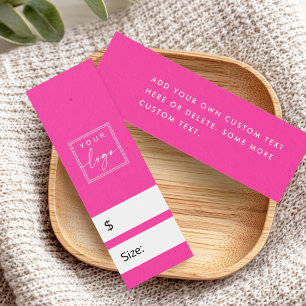 Hot pink DIY price hang tag with custom logo