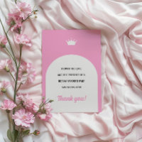 Hot Pink Doll Card, Fashion Doll Thank You Card