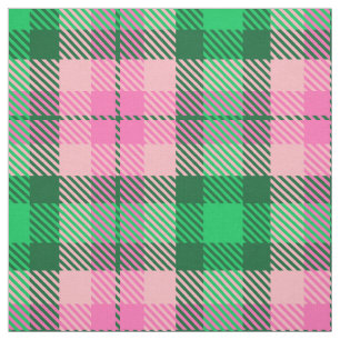 Hot Pink Emerald Forest Green XL Tartan Fabric