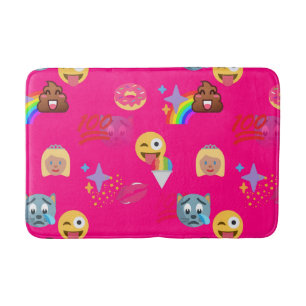 hot pink emoji bathroom bathmat bath mat