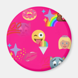 hot pink emoji magnet