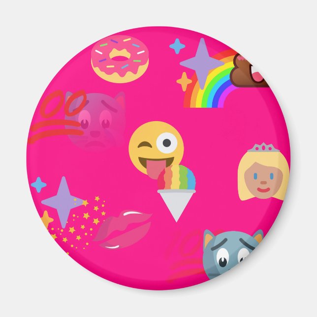 hot pink emoji magnet (Front)