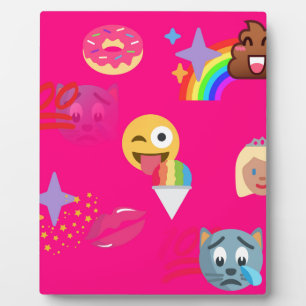 hot pink emoji plaque