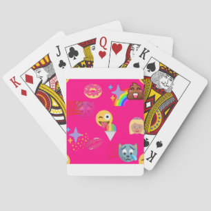 hot pink emoji playing cards