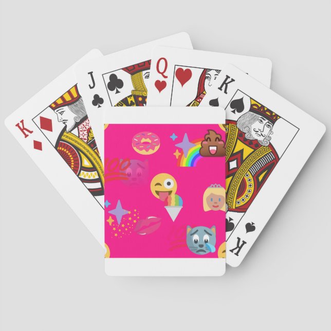 hot pink emoji playing cards (Back)