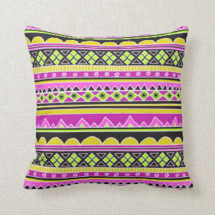 Hot Pink ethnic pattern Cushion