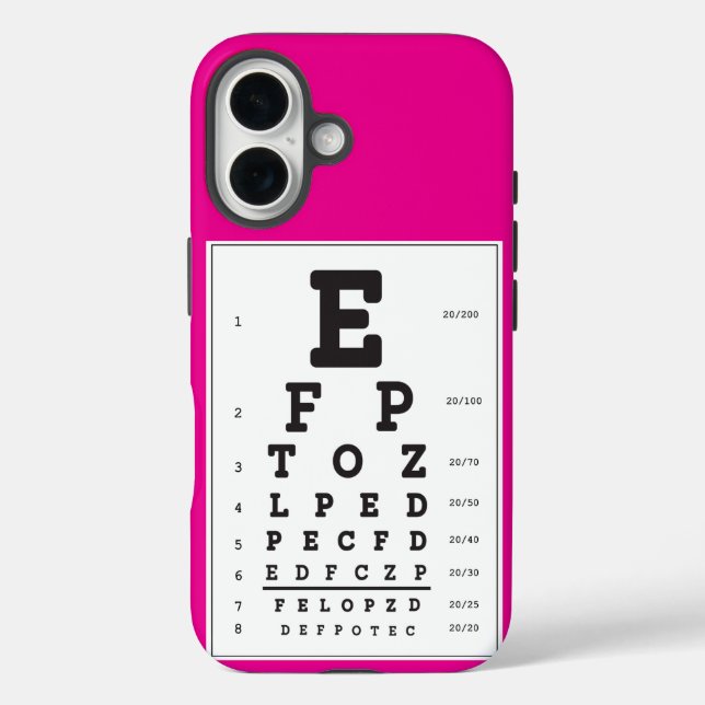Hot Pink Eye Chart iPhone Case (Back)