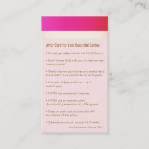Hot Pink Eyelash Extensions Aftercare Referral
