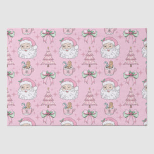 Hot Pink Father Christmas Bow  Tissue Paper