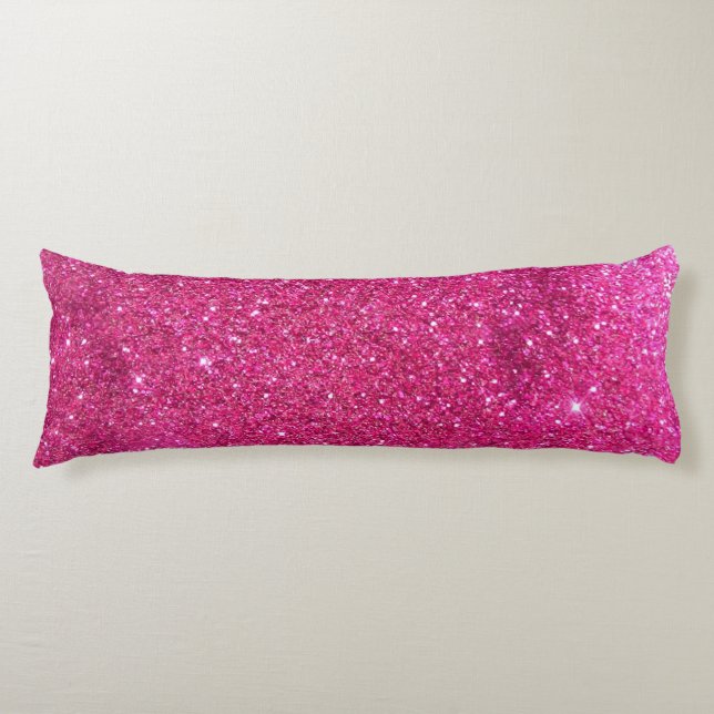Hot Pink Faux Glitter Body Pillow (Front)