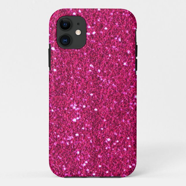 Hot Pink Faux Glitter Case-Mate iPhone 5 Case (Back)