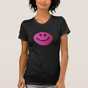 Hot pink faux glitter face T-Shirt