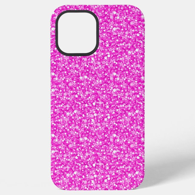 Hot pink faux glitter iPhone case (Back)