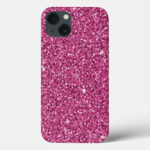 Hot Pink Faux Glitter Modern Chic