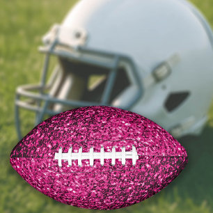 Hot pink faux glitter sparkles bling american football