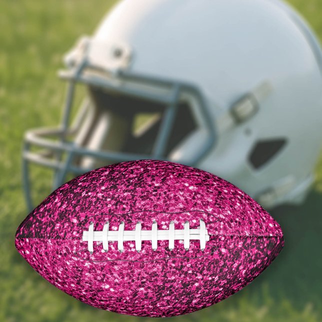 Hot pink faux glitter sparkles bling american football (Creator Uploaded)