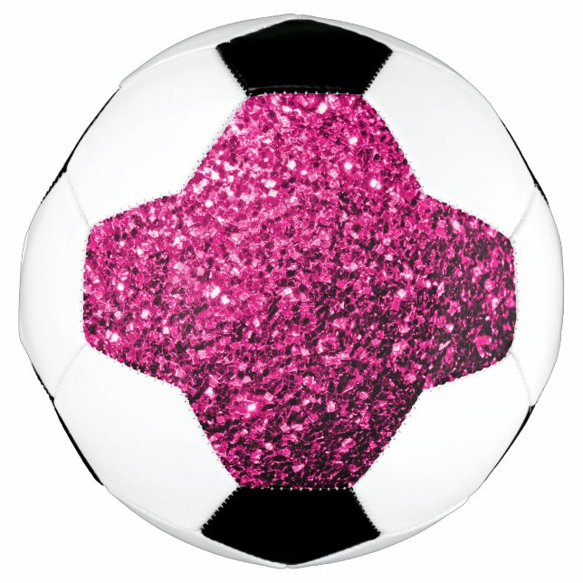 Hot pink faux glitter sparkles bling football (Front)