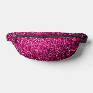 Hot pink faux glitter sparkles bum bags