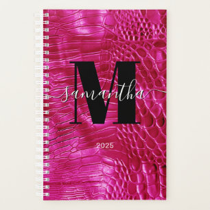 Hot Pink Faux Leather Signature Monogram 2025 Planner